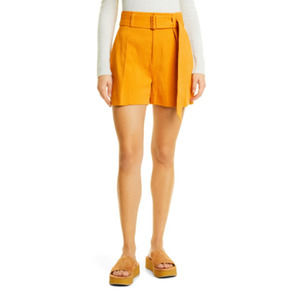 Vince Belted Twill Shorts // Burnt Orange // 10